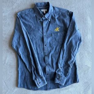 Peter Millar A & Eagle logo Chambray Button Down shirts size M